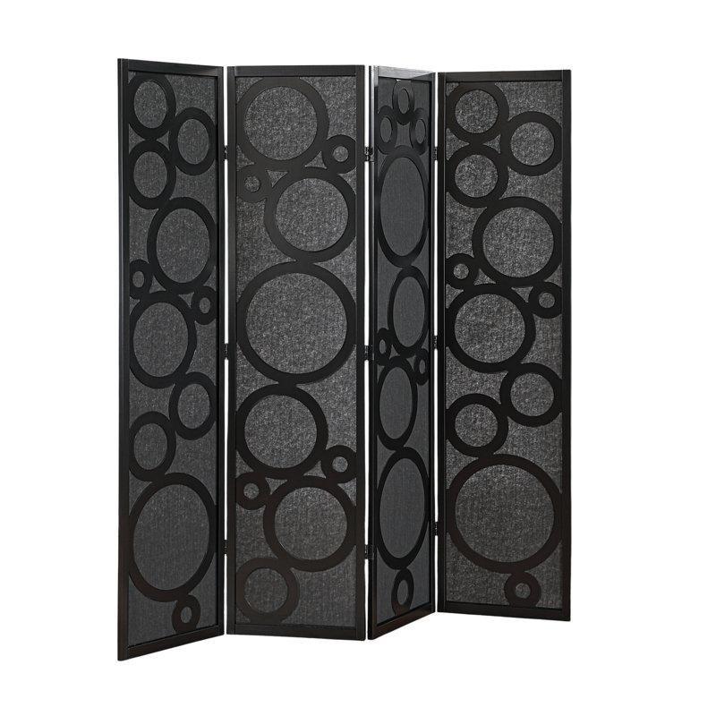 Siyah Ahşap Katlanır Ayaklı Paravan - 179x177 cm - 321719