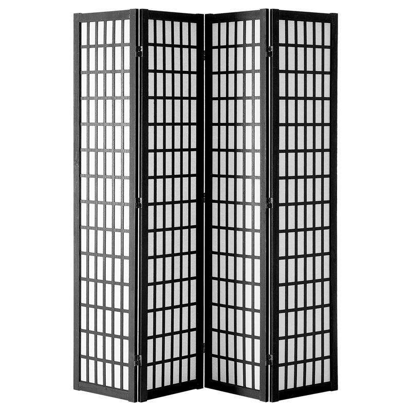 Siyah Ahşap Katlanır Çıtalı Paravan - 170x163 cm - 321088 Siyah Ahşap Katlanır Çıtalı Paravan - 170x163 cm - 321088