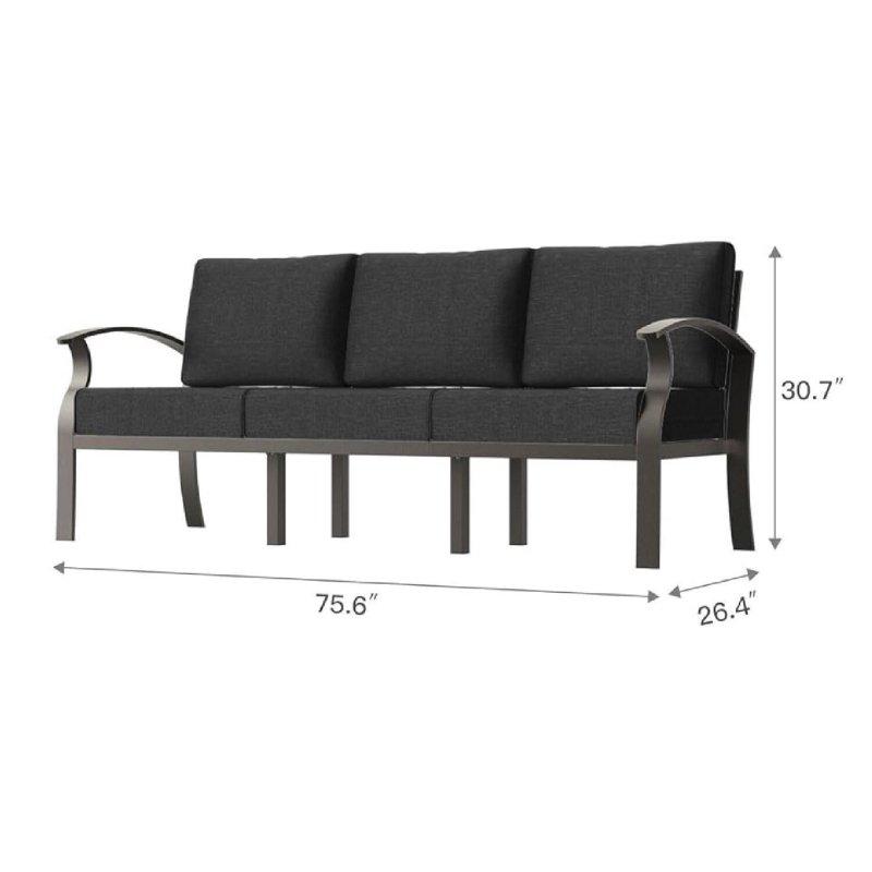 Siyah Alüminyum Dış Mekan 3 Kişilik Minderli Bohem Koltuk - 181x87x65 cm - 287284