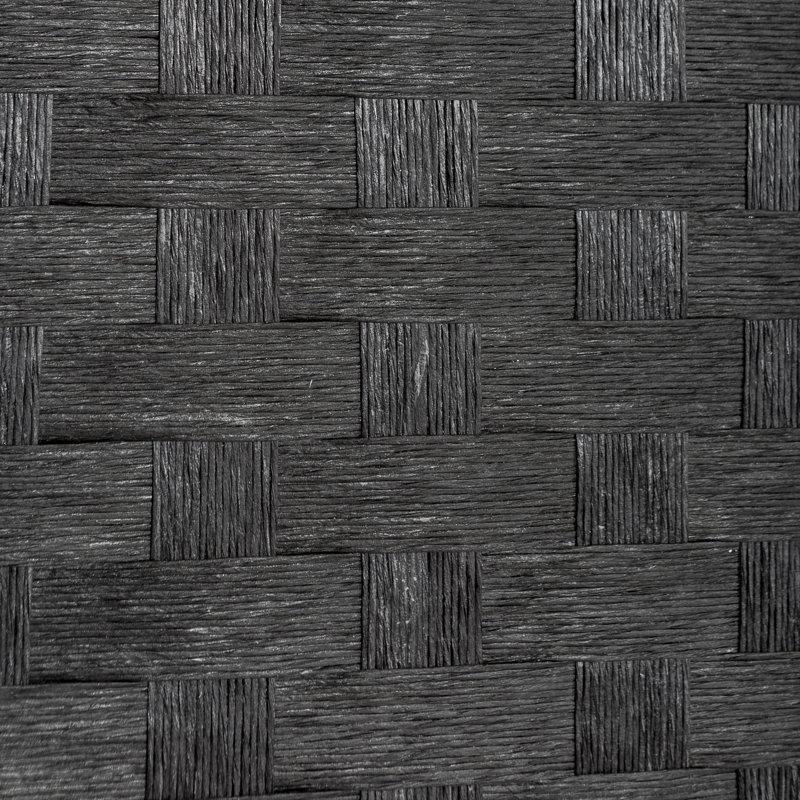 Siyah Bambu Rattan Örgü Katlanır Paravan - 174x133 cm - 321077