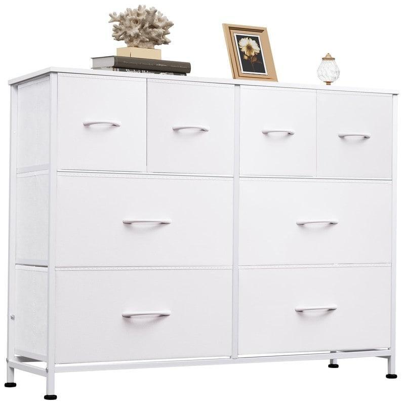 Siyah Çelik Gövdeli MDF Tablalı 8 Kumaş Çekmeceli Şifonyer - 300565