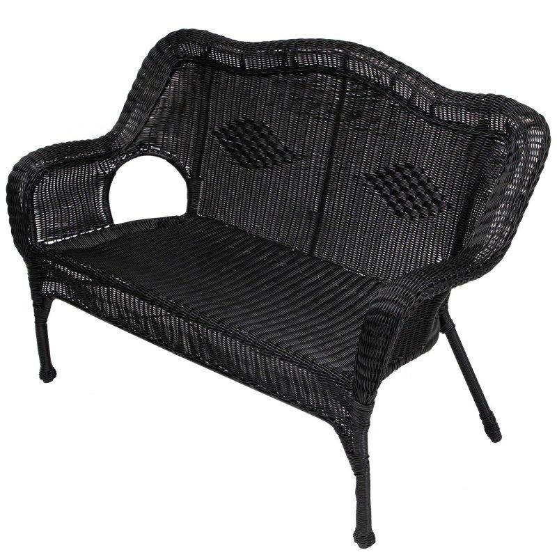 Siyah Çelik İskeletli El Örgüsü Rattan 4 Parça Bahçe Takımı - 274064
