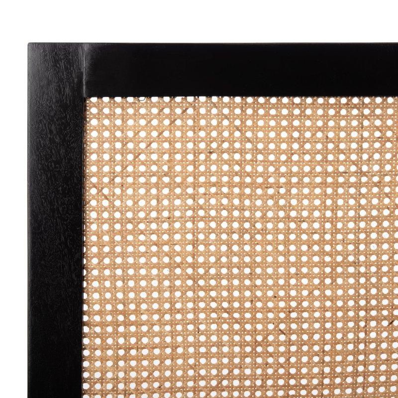 Siyah Çerçeveli Naturel Rattan Hasır Panel Yatak Başlığı - 334776