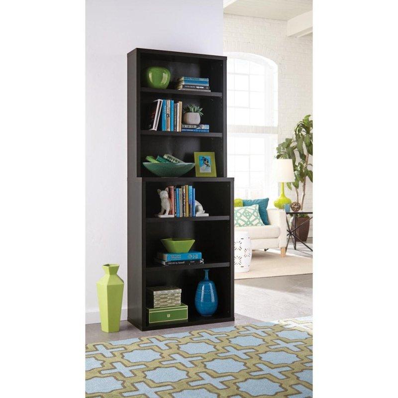Siyah Ceviz Laminat 6 Raflı Ayarlanabilir Kitaplık - 317282