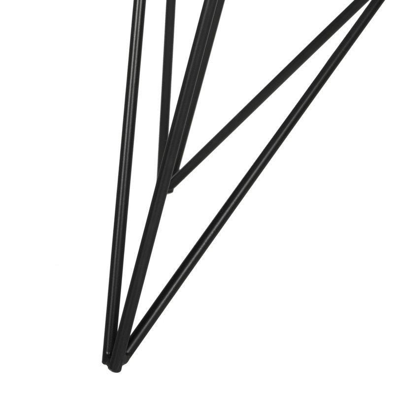Siyah Demir Trestle Ayaklı Dişbudak MDF Yuvarlak Orta Sehpa - 60 cm - 244626