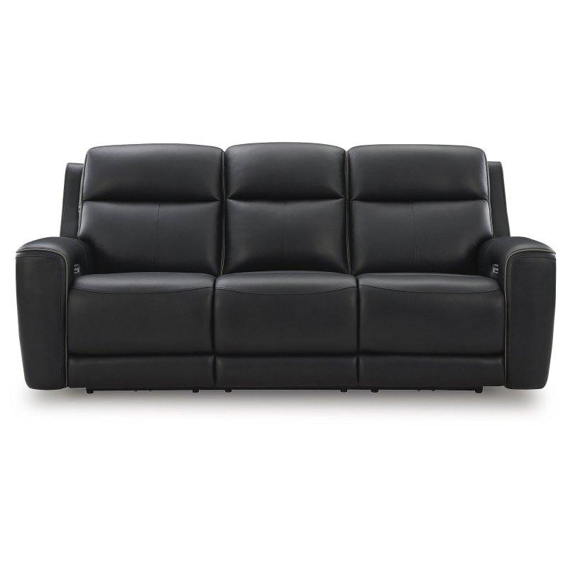 Siyah Deri Elektrikli Mekanizmalı Isıtmalı ve Masajlı Bohem Koltuk - 227x102x110 cm - 294655