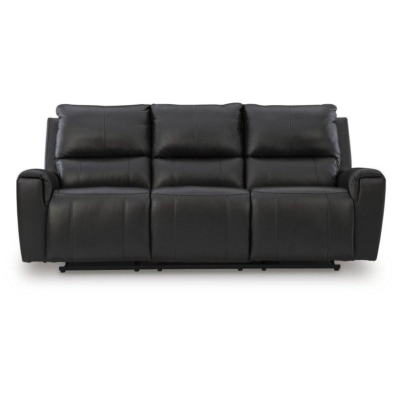 Siyah Deri ve Suni Deri Mekanizmalı Bohem Koltuk - 214x102x102 cm - 283766