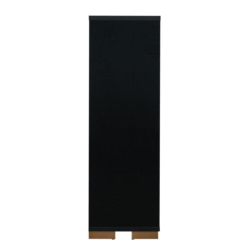 Siyah Gold Detaylı Çam Ağacı 5 Çekmeceli Montajlı Şifonyer - 82x127x41 cm - 303609