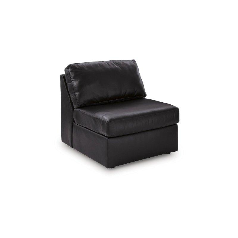 Siyah Hakiki Deri ve Suni Deri Modüler Çıkarılabilir Minderli Köşe Koltuk - 275x275 cm - 259120