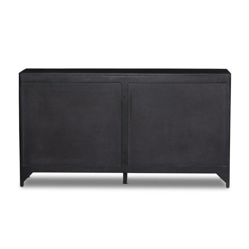 Siyah Hasır Detaylı Mango Ahşap 6 Çekmeceli Şifonyer - 148x81x46 cm - 308323