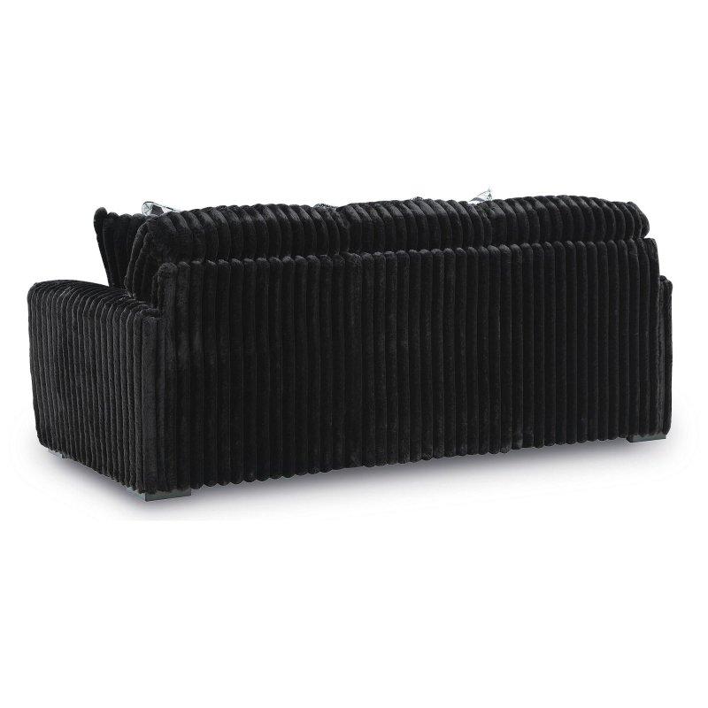 Siyah Jumbo Kadife Kumaş 3 Kişilik Çıkarılabilir Minderli Bohem Koltuk - 249 cm - 280891