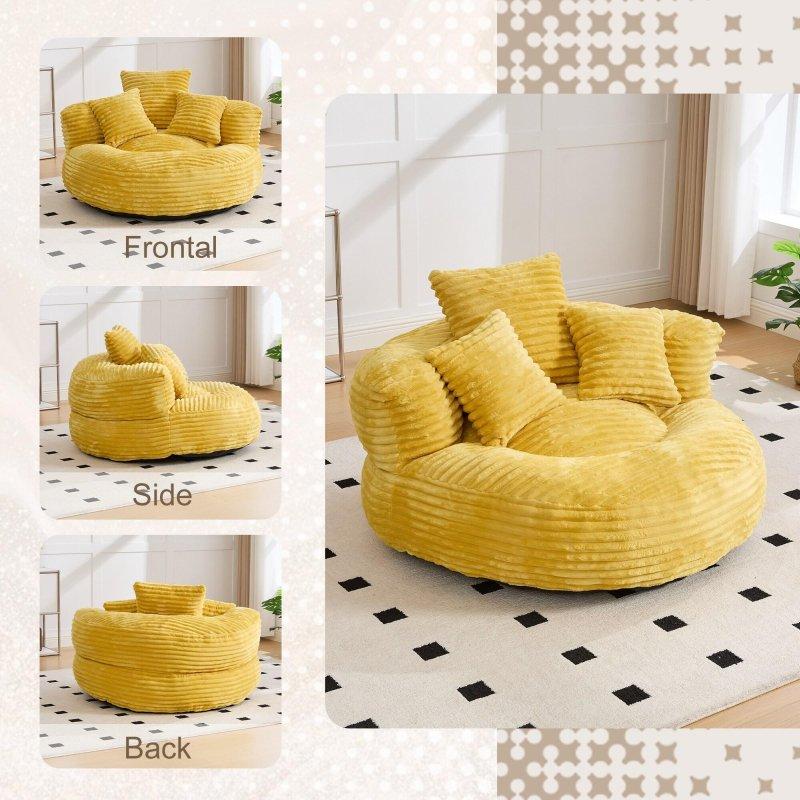 Siyah Kadife Yüksek Sırtlı 3 Yastıklı Kolçaklı Bohem Koltuk - 108x108 cm - 278614