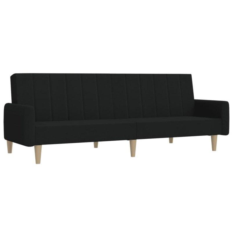 Siyah Kumaş Yatağa Dönüşebilen Bohem Koltuk - 220x85 cm - 290251