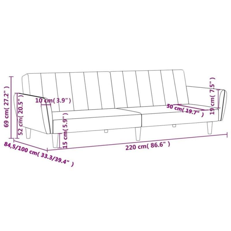 Siyah Kumaş Yatağa Dönüşebilen Bohem Koltuk - 220x85 cm - 290251
