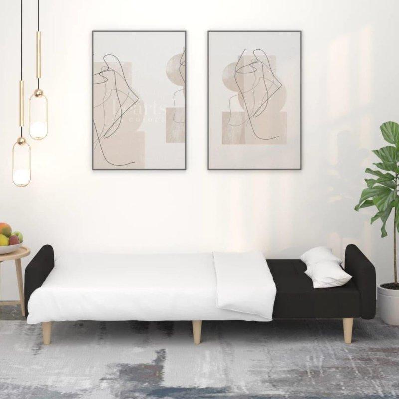 Siyah Kumaş Yatağa Dönüşebilen Bohem Koltuk - 220x85 cm - 290251 Siyah Kumaş Yatağa Dönüşebilen Bohem Koltuk - 220x85 cm - 290251