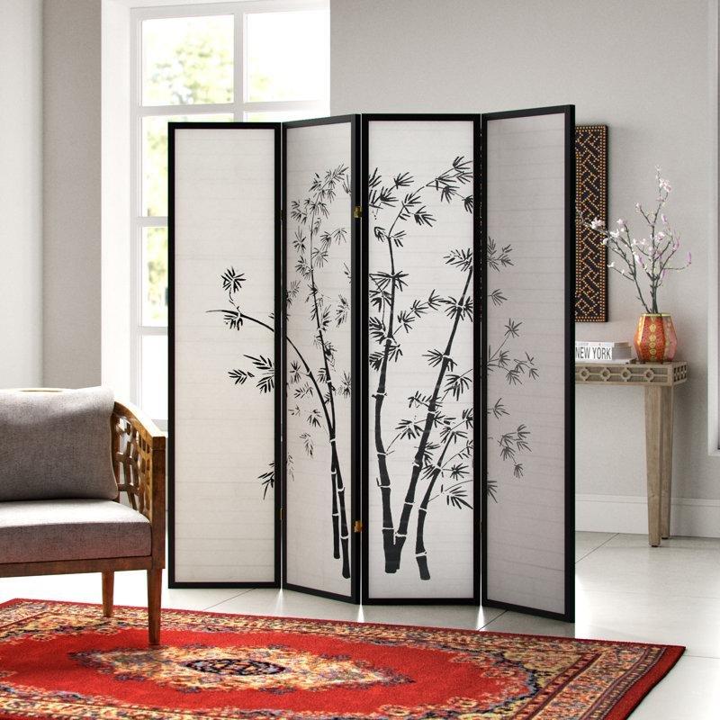Siyah Ladin Masif Ahşap Katlanır Paravan - 179x176 cm - 321267