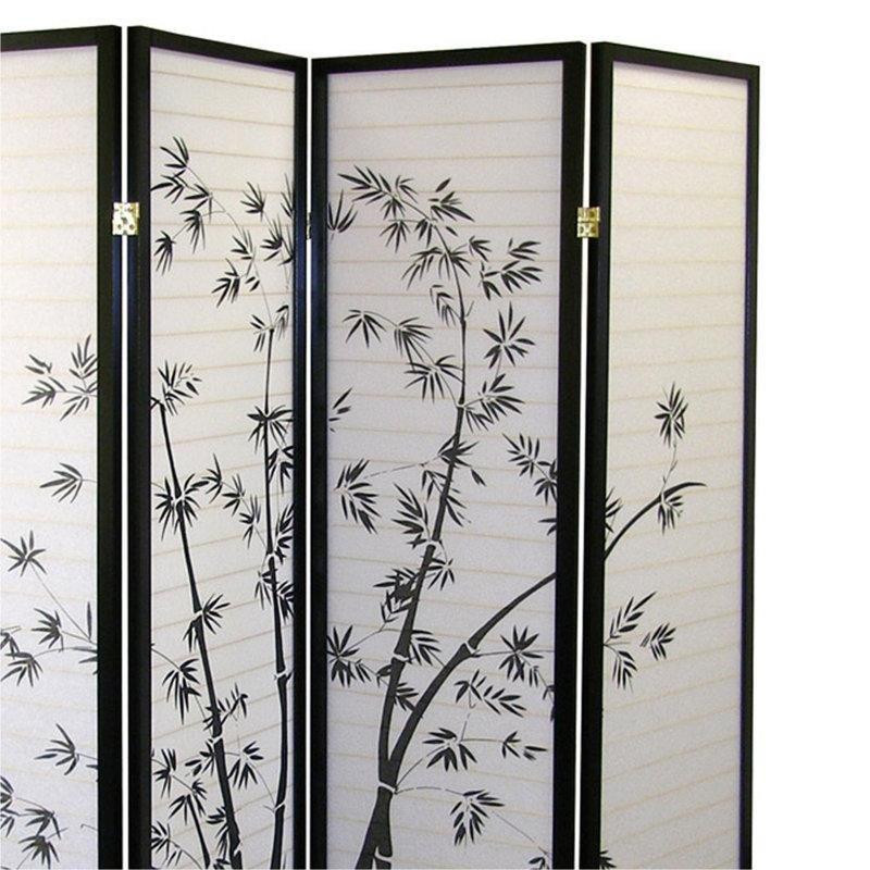 Siyah Ladin Masif Ahşap Katlanır Paravan - 179x176 cm - 321267