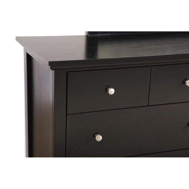 Siyah Laminat Ahşap 10 Çekmeceli Modern Şifonyer - 46x100x46 cm - 307616