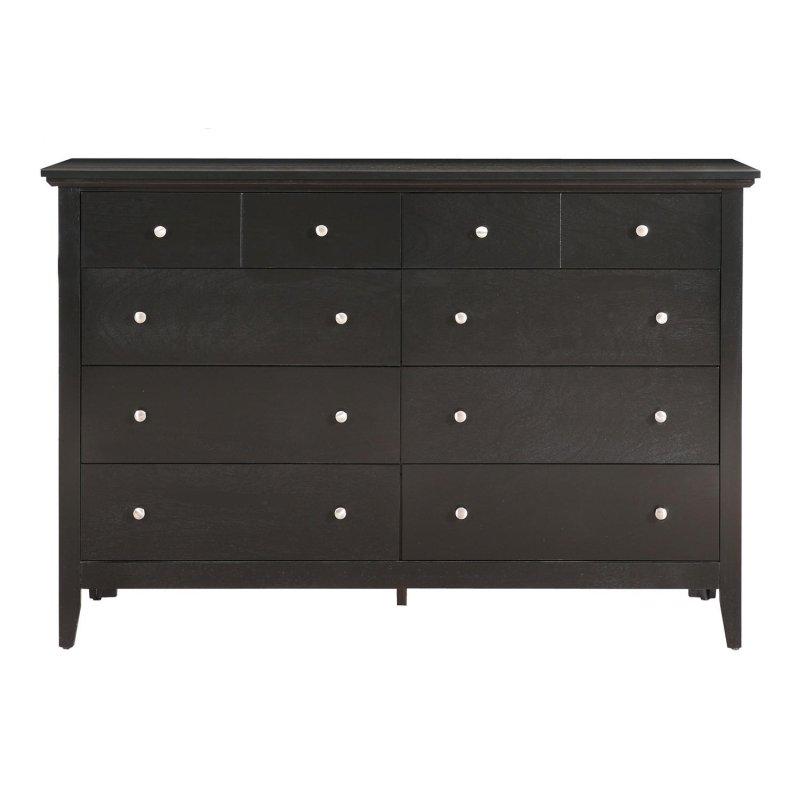 Siyah Laminat Ahşap 10 Çekmeceli Modern Şifonyer - 46x100x46 cm - 307616