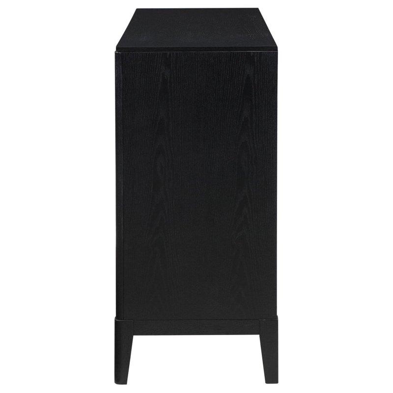 Siyah Laminat Ahşap 8 Çekmeceli Geniş Şifonyer - 168x97x46 cm - 310594