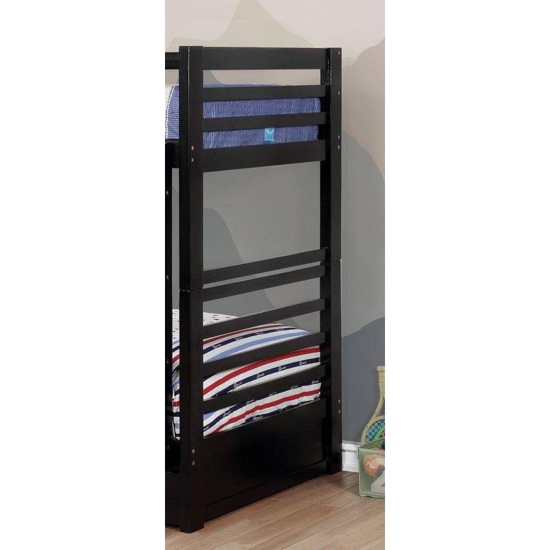 Siyah Masif Ahşap Çekmeceli Ayrılabilen Ranza - 200x106 cm - 246968