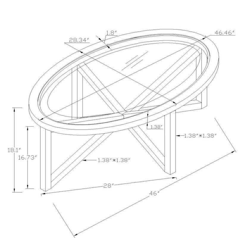 Siyah Masif Ahşap Tripod Ayaklı Cam Tabla Yuvarlak Orta Sehpa - 117 cm - 242464