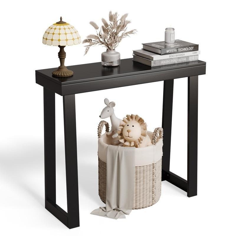 Siyah Masif Çam Ahşap Dikdörtgen Dresuar - 109x31x81 cm - 332884