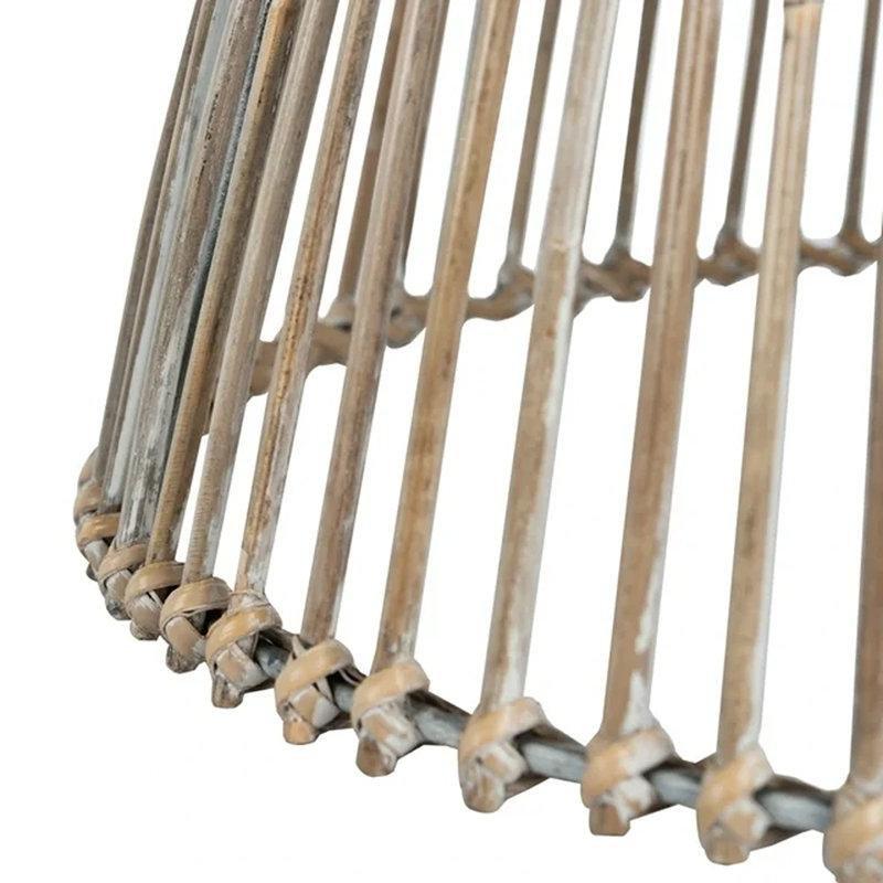 Siyah Masif Mango Ahşap ve Rattan Yuvarlak Orta Sehpa - 81 cm - 245254