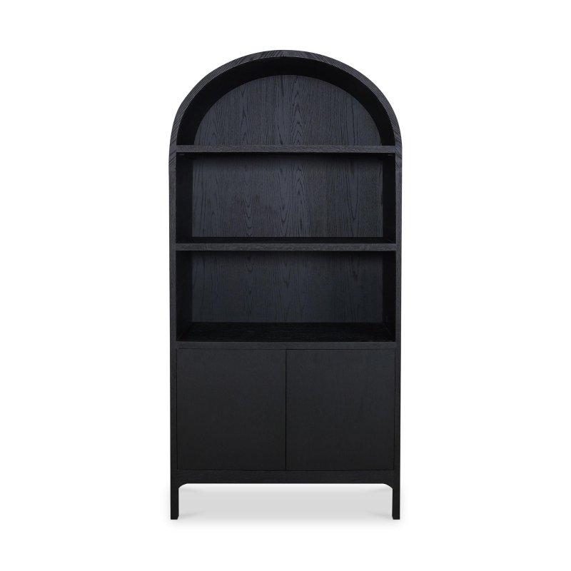 Siyah Masif Meşe Kemerli Kapaklı Kitaplık - 96x42x201 cm - 318535