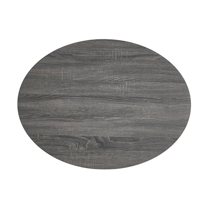 Siyah MDF Asansörlü Gizli Bölmeli Yuvarlak Orta Sehpa - 81 cm - 240560