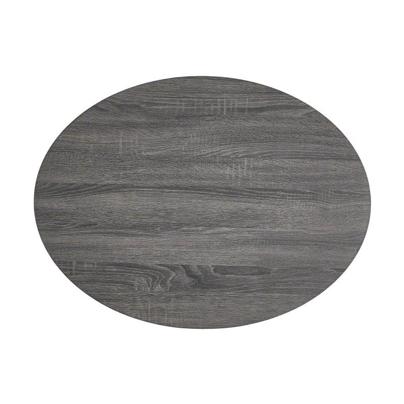 Siyah MDF Dönebilen 3 Katmanlı Yuvarlak Orta Sehpa - 81x61 cm - 240286