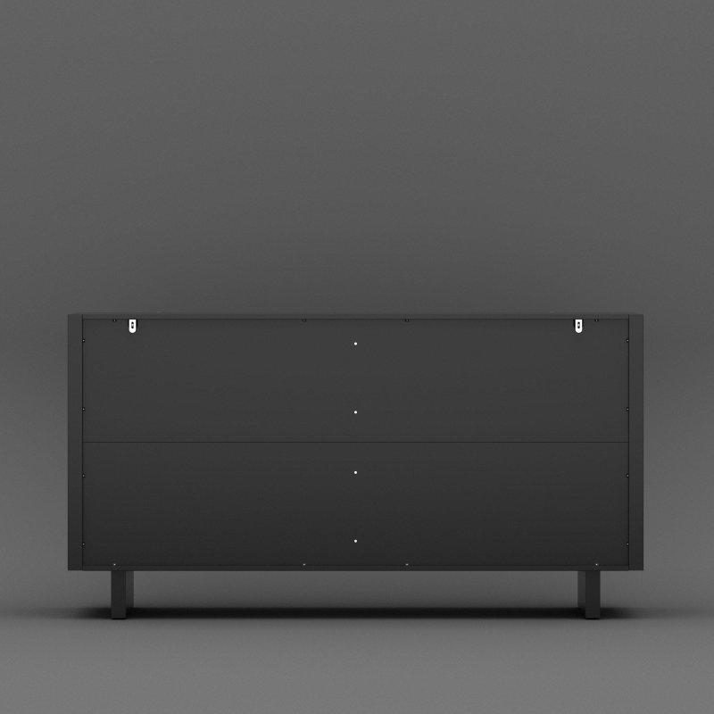 Siyah MDF Gold Kulplu 9 Çekmeceli Şifonyer - 181x95x40 cm - 311149