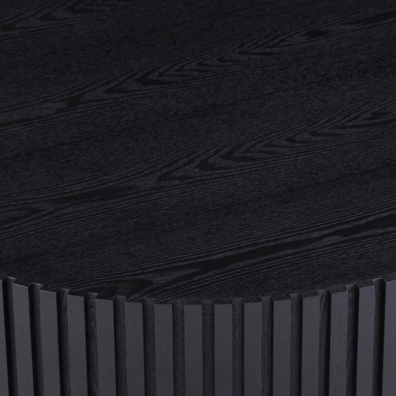 Siyah MDF Kaide Ayaklı Yuvarlak Orta Sehpa - 100x35 cm - 240224
