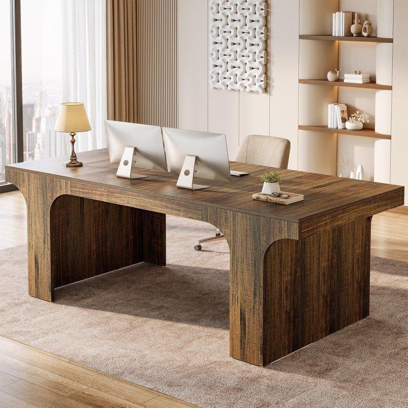 Siyah MDF Kemer Ayaklı Ofis Masası - 181x81 cm - 327051 Siyah MDF Kemer Ayaklı Ofis Masası - 181x81 cm - 327051