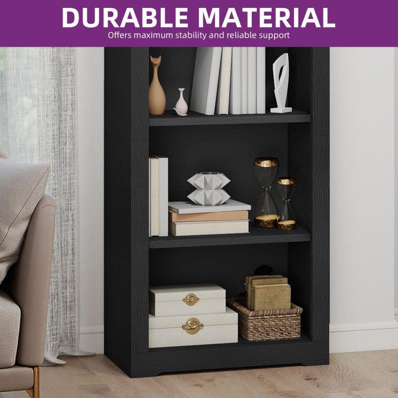 Siyah MDF Kemerli 5 Raflı Kitaplık - 174 cm - 319880