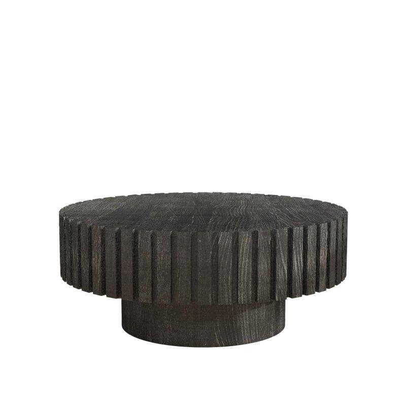 Siyah MDF Modern Tasarım Yuvarlak Orta Sehpa - 81 cm - 241948