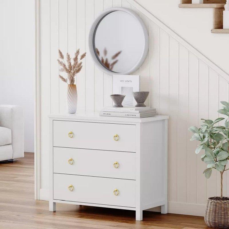 Siyah MDF ve Meşe Ahşap 4 Çekmeceli Modern Şifonyer - 311063
