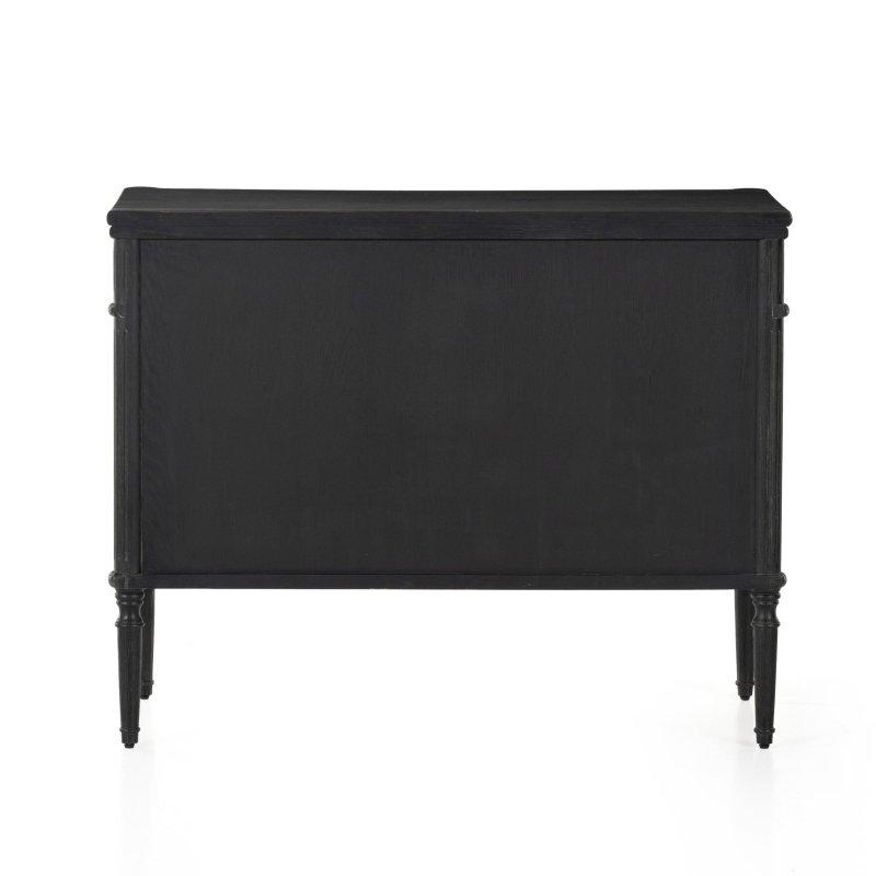 Siyah Meşe Eskitme Tasarımlı 3 Çekmeceli Şifonyer - 112x51x89 cm - 300937