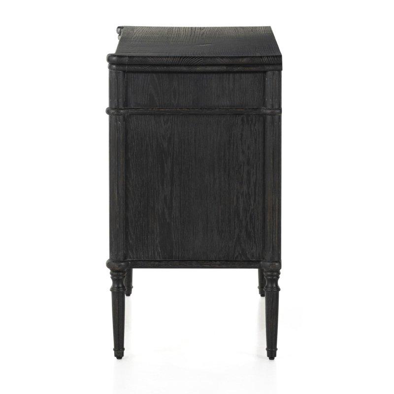 Siyah Meşe Eskitme Tasarımlı 3 Çekmeceli Şifonyer - 112x51x89 cm - 300937