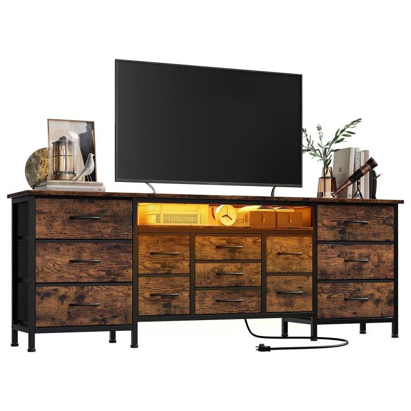 Siyah Meşe RGB LED Işıklı 13 Çekmeceli TV Sehpası Fonksiyonlu Şifonyer - 309315 Siyah Meşe RGB LED Işıklı 13 Çekmeceli TV Sehpası Fonksiyonlu Şifonyer - 309315