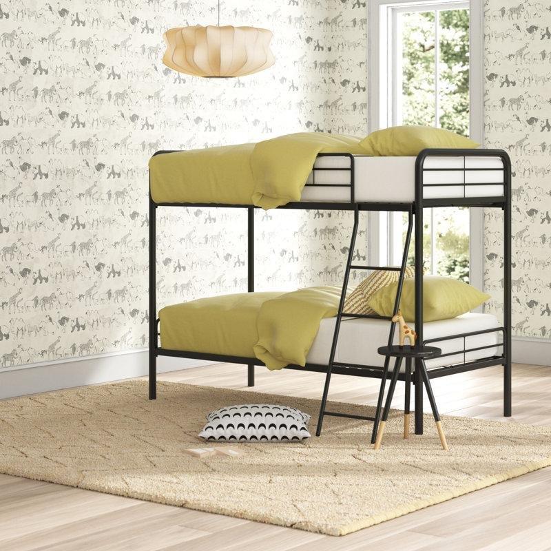 Siyah Metal Dahili Merdivenli Korumalıklı Ranza - 143x199 cm - 247411