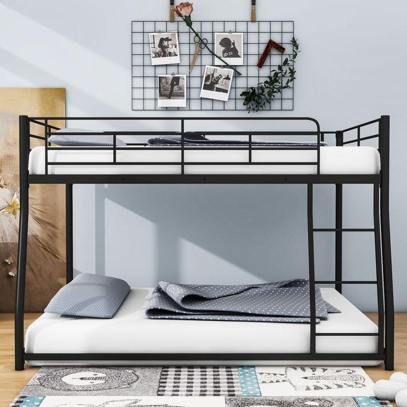 Siyah Metal Eğimli Merdivenli Full XL Queen Uyumlu Ranza - 159x210 cm - 246662