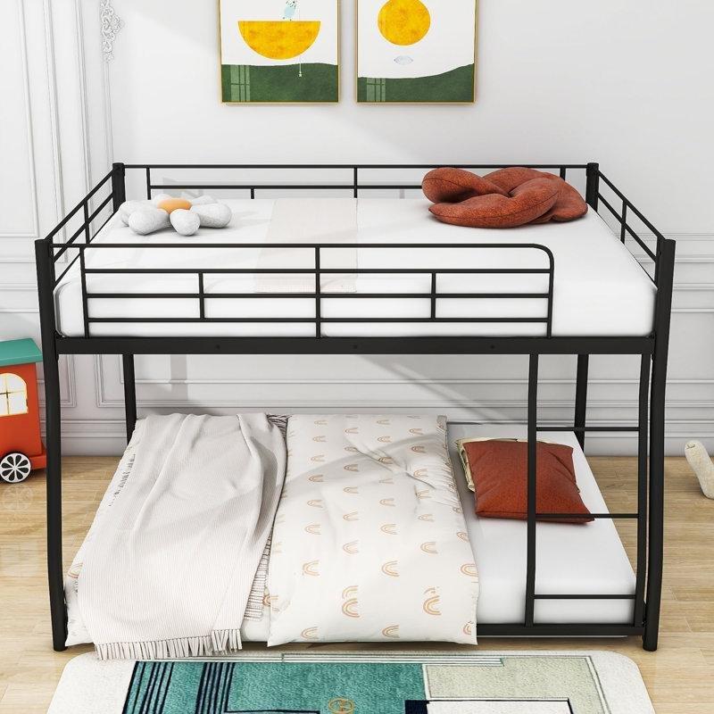 Siyah Metal Eğimli Merdivenli Full XL Queen Uyumlu Ranza - 159x210 cm - 246662