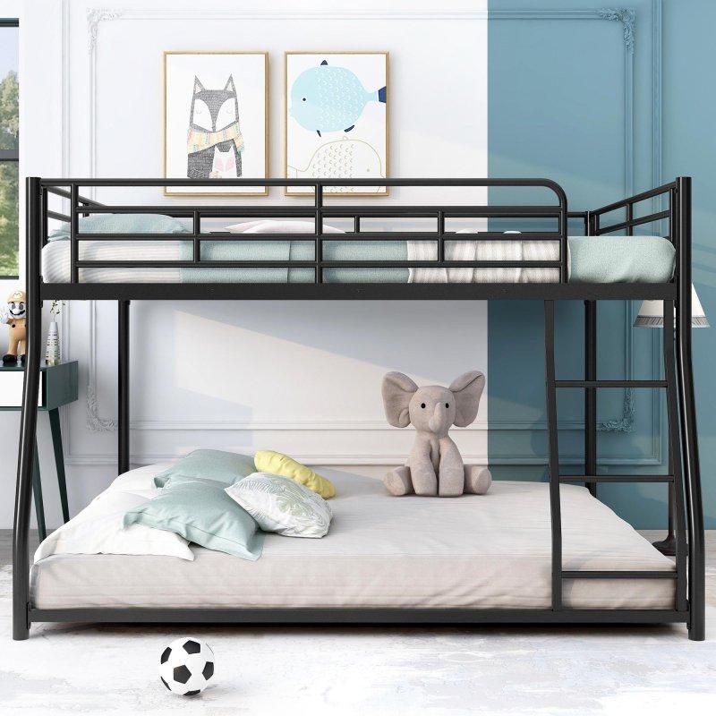 Siyah Metal Full XL ve Queen Yataklı Ranza - 210x159 cm - 249865