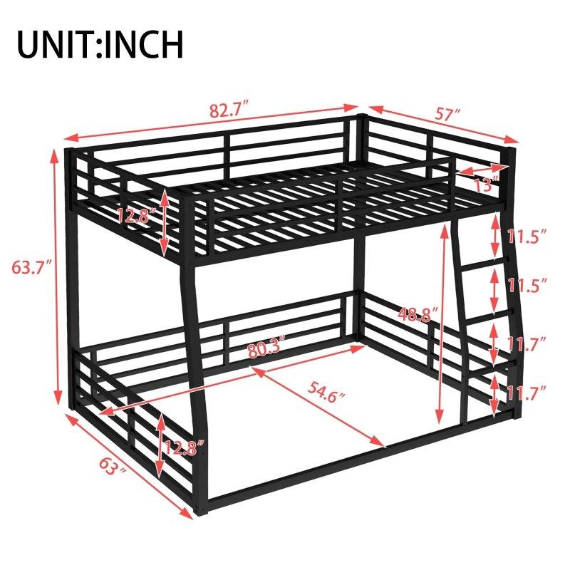 Siyah Metal Gürültü Azaltıcı Full XL Queen Ranza - 211x161x162 cm - 249171