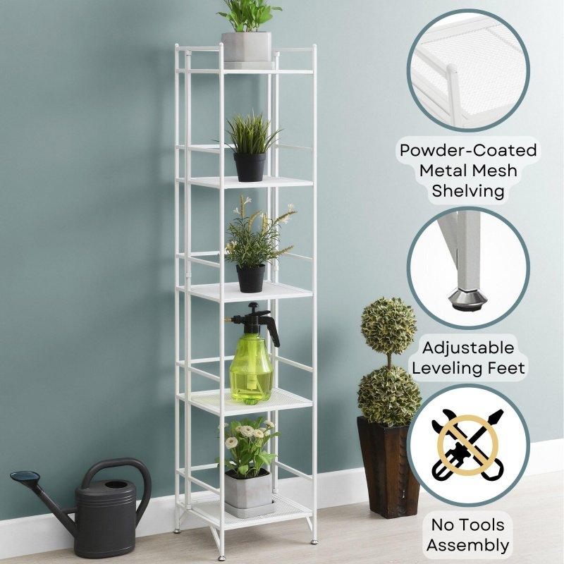 Siyah Metal Katlanabilir 5 Raflı Kitaplık - 147 cm - 318728