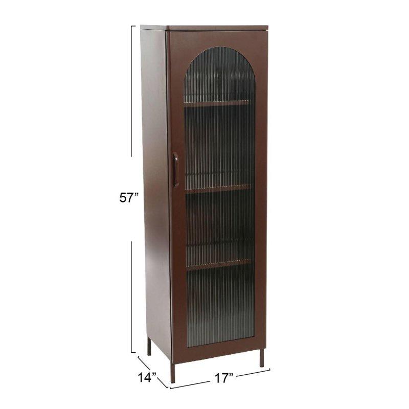Siyah Metal Kemerli Cam Kapaklı Kitaplık - 145 cm - 312968