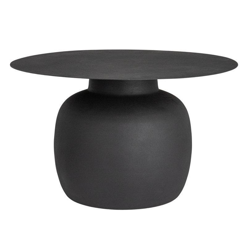 Siyah Metal Silindir Ayaklı Yuvarlak Orta Sehpa - 77 cm - 244079