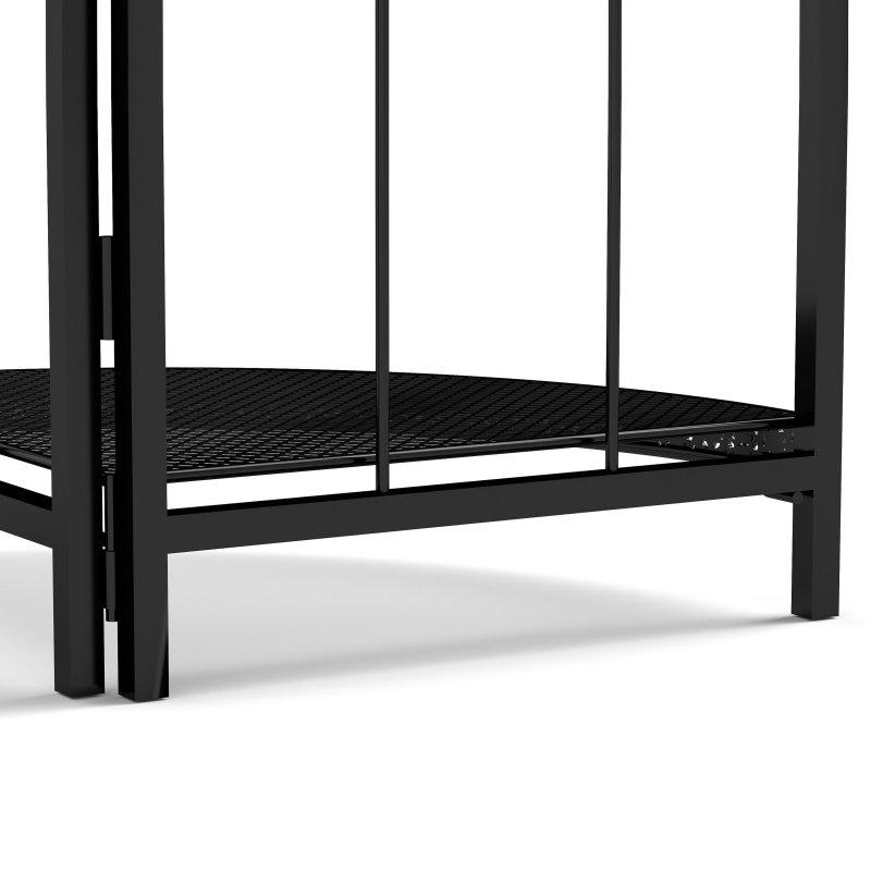 Siyah Metal ve Ahşap 3 Raflı Köşe Kitaplık - 45x32x104 cm - 317363