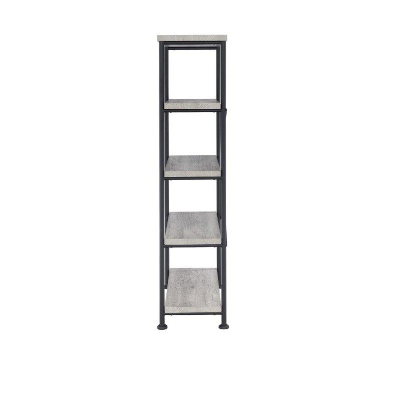 Siyah Metal ve Ahşap 4 Raflı Endüstriyel Kitaplık - 81x161 cm - 315123